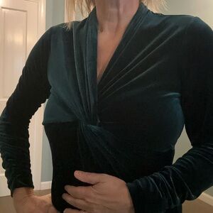 Elie Tahari Long Sleeve Velour Dress